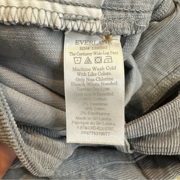 Everlane Grey The Corduroy Cropped Wide-Leg Pant Size 12 - Picture 7 of 7
